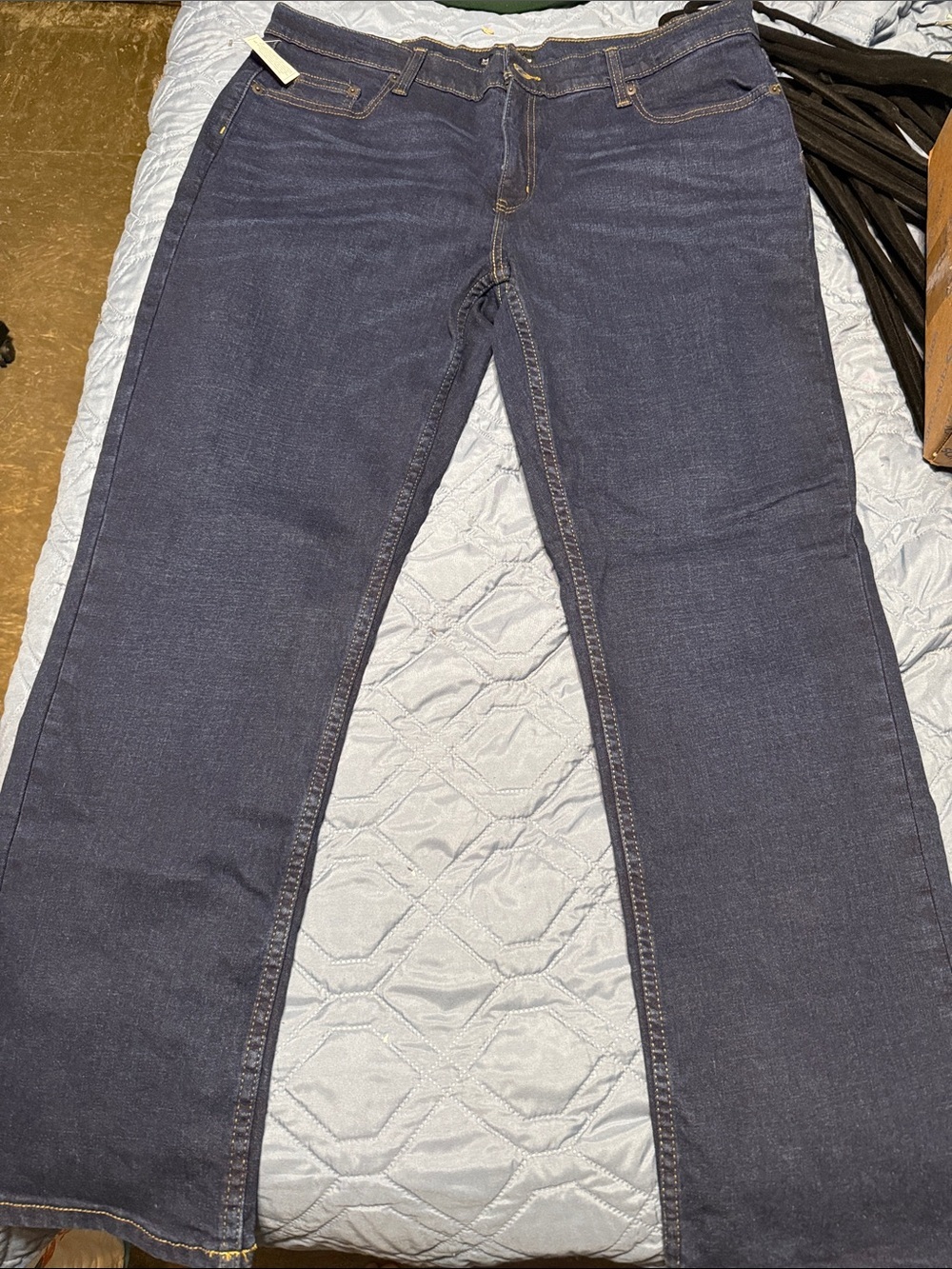 Men's Straight Jeans - Dark Indigo Blue